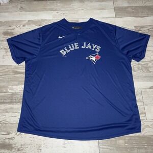 Toronto Blue Jays Jersey Mens 3XL Blue MLB Baseball Nike Button Henley
